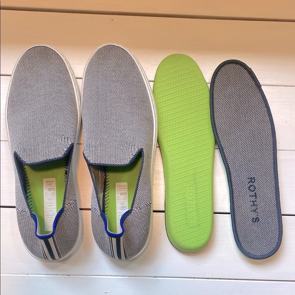 Rothy’s  Gray and Blue Loafers Slip-Ons size 10